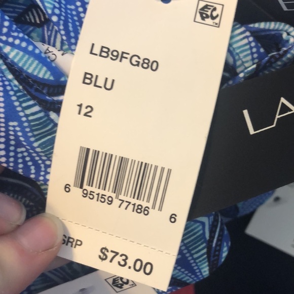 La Blanca Realist Bikini Top Cross Back Blue NWT - Picture 9 of 11